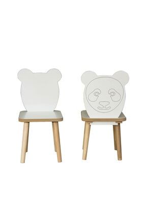 Çocuk Sandalyesi - Oyun Etkinlik Çalışma Aktivite Taburesi - Panda Sırtlı Sandalye TYC00273993395