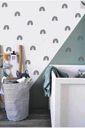 Gri Gökkuşağı Çocuk Odası Sticker (24 Adet) DKLS124
