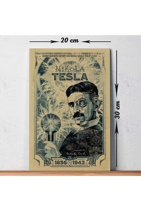 Nicola Tesla Resim Baskılı Vintage Tablo 111 TBL566292