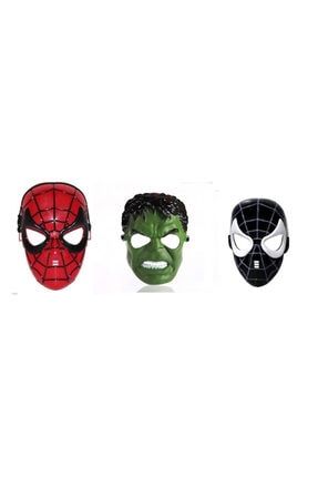 3'lü Set Kırmızı Siyah Örümcek Adam Ve Hulk Maskesi 3LUMASKESET1