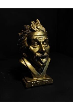 Gold Einstein (e=mc2) Dekoratif Biblo Büst Heykel 0018