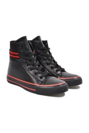 Flat Siyah Kırmızı Bilek Boy Sneaker P-00000000013918