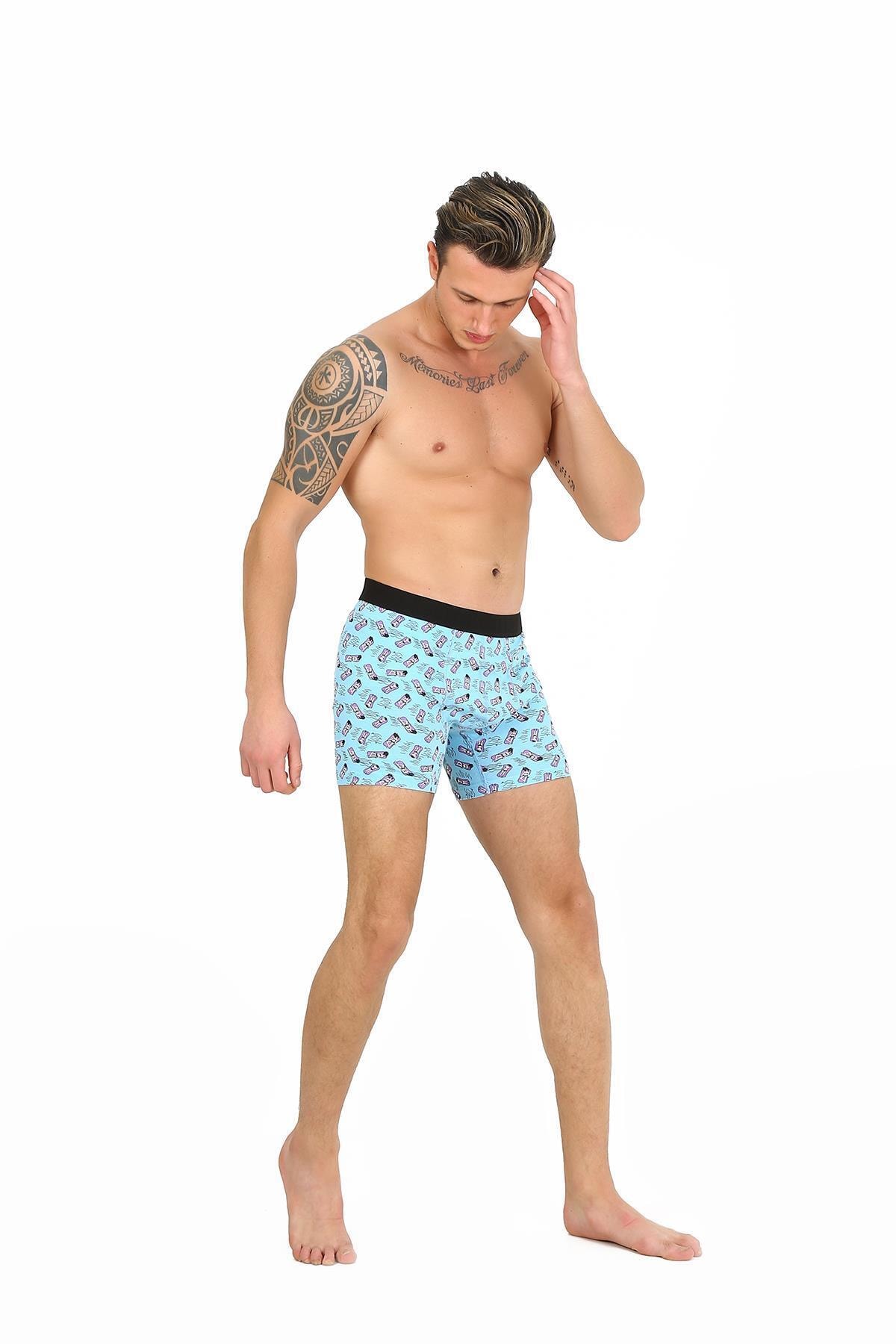 باکسر مردانه آبی Five Pocket | FPBXRK22E002 اورجینال - تصویر 4