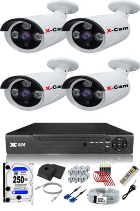 4 Kameralı 5mp Sony Lensli 1080p Fullhd Güvenlik Kamerası Sistemi - Cepten Izle - Gece Görüş -250dış XC-2093SET4-250