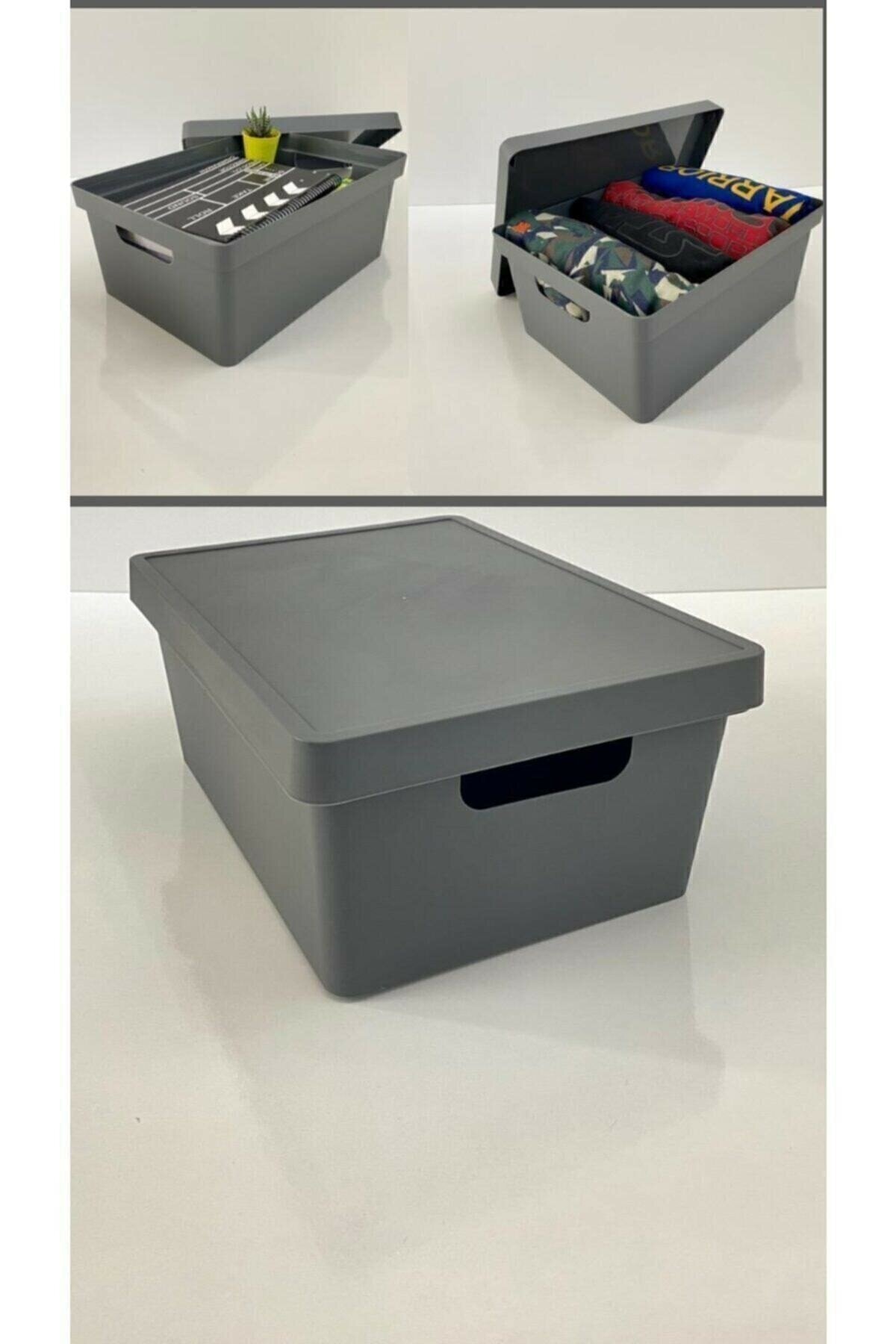 ESTİ Multi Kapaklı Kutu 10 Lt. Düzenleyici Organizer Gri