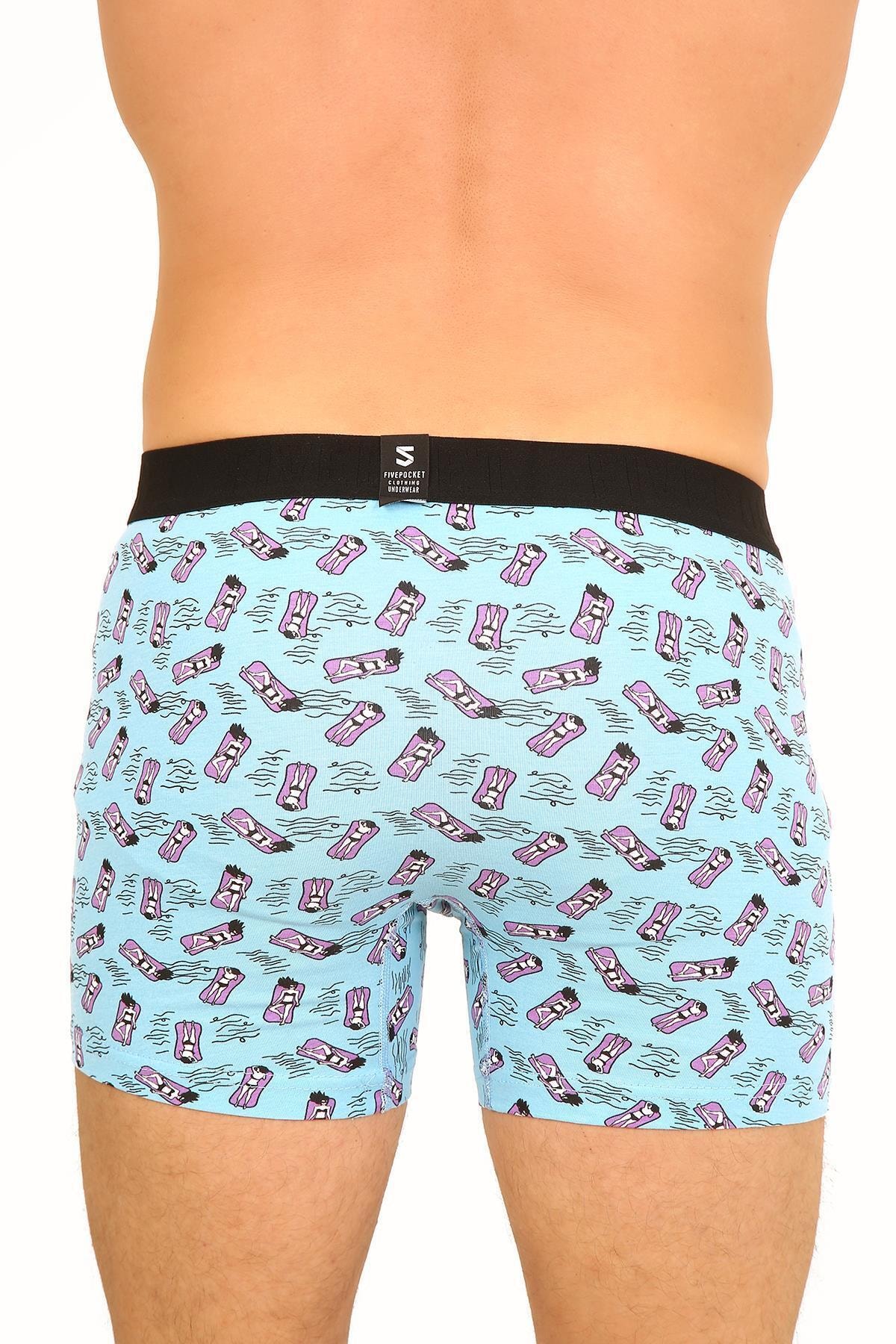 باکسر مردانه آبی Five Pocket | FPBXRK22E002 اورجینال - تصویر 3