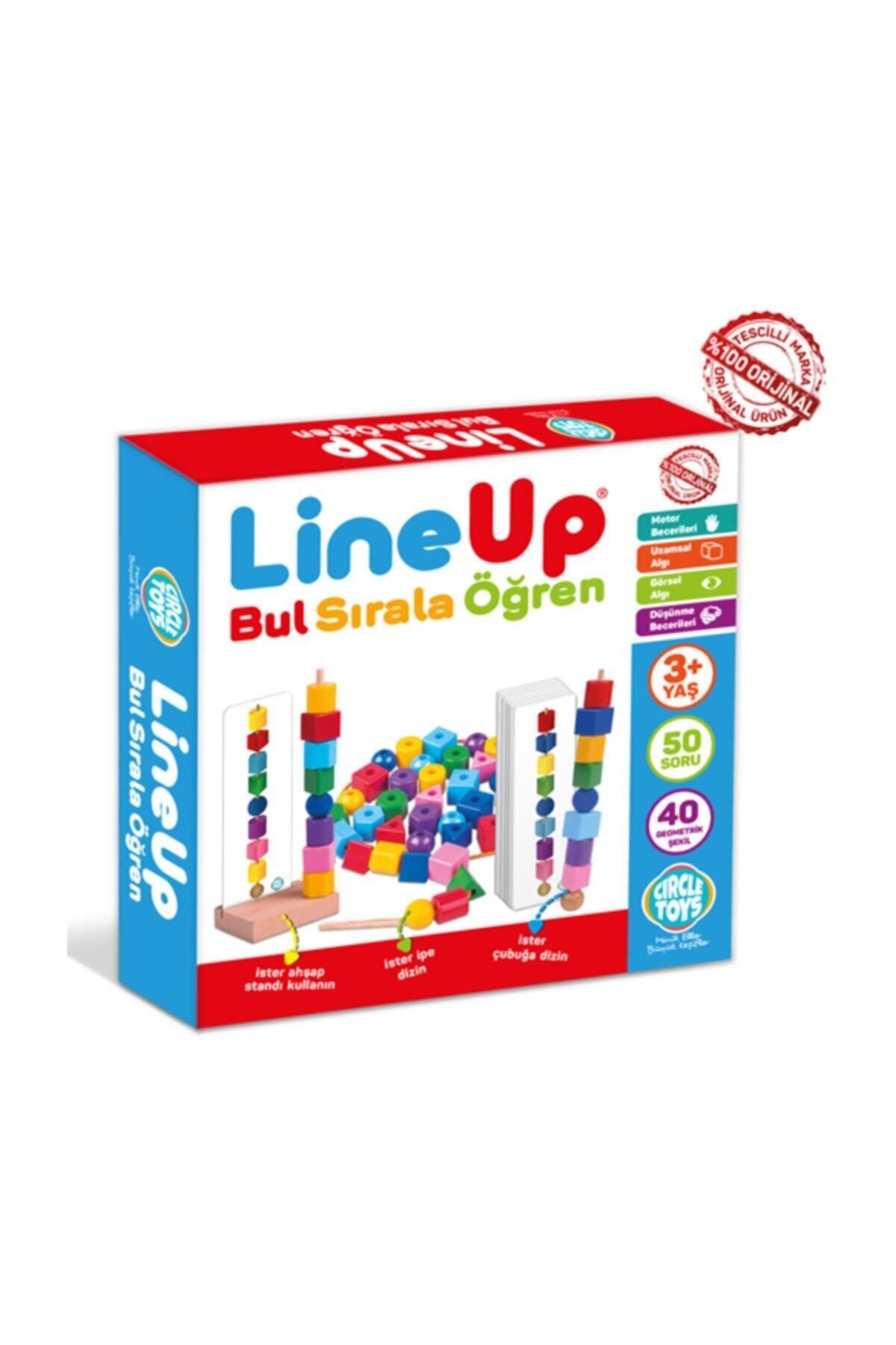 Circle Toys Line-up Kartlı Çubuğa Ve Ipe Şekil Ve Boncuk Dizme Oyunu 90 Parça 003