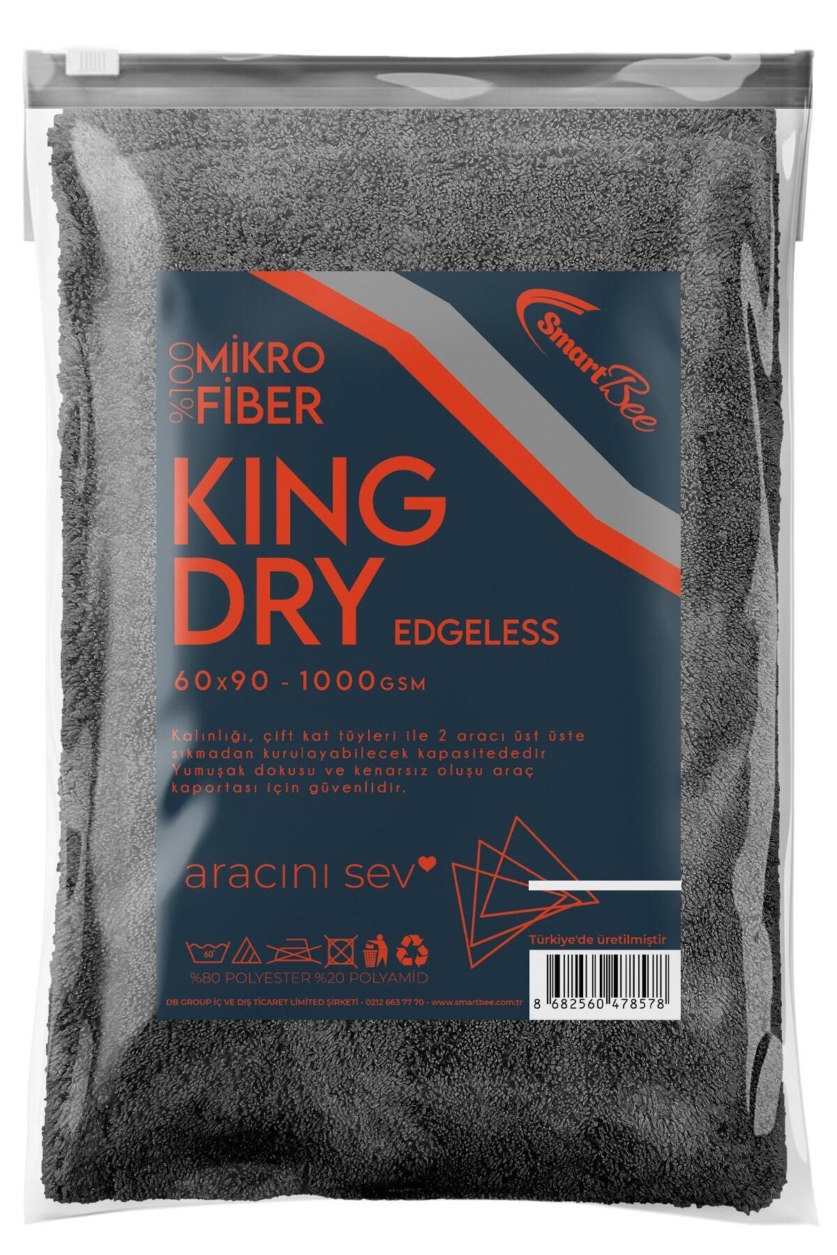 Kingdry Edgeless Mikrofiber Oto Kurulama Havlusu 60x90 1000gsm