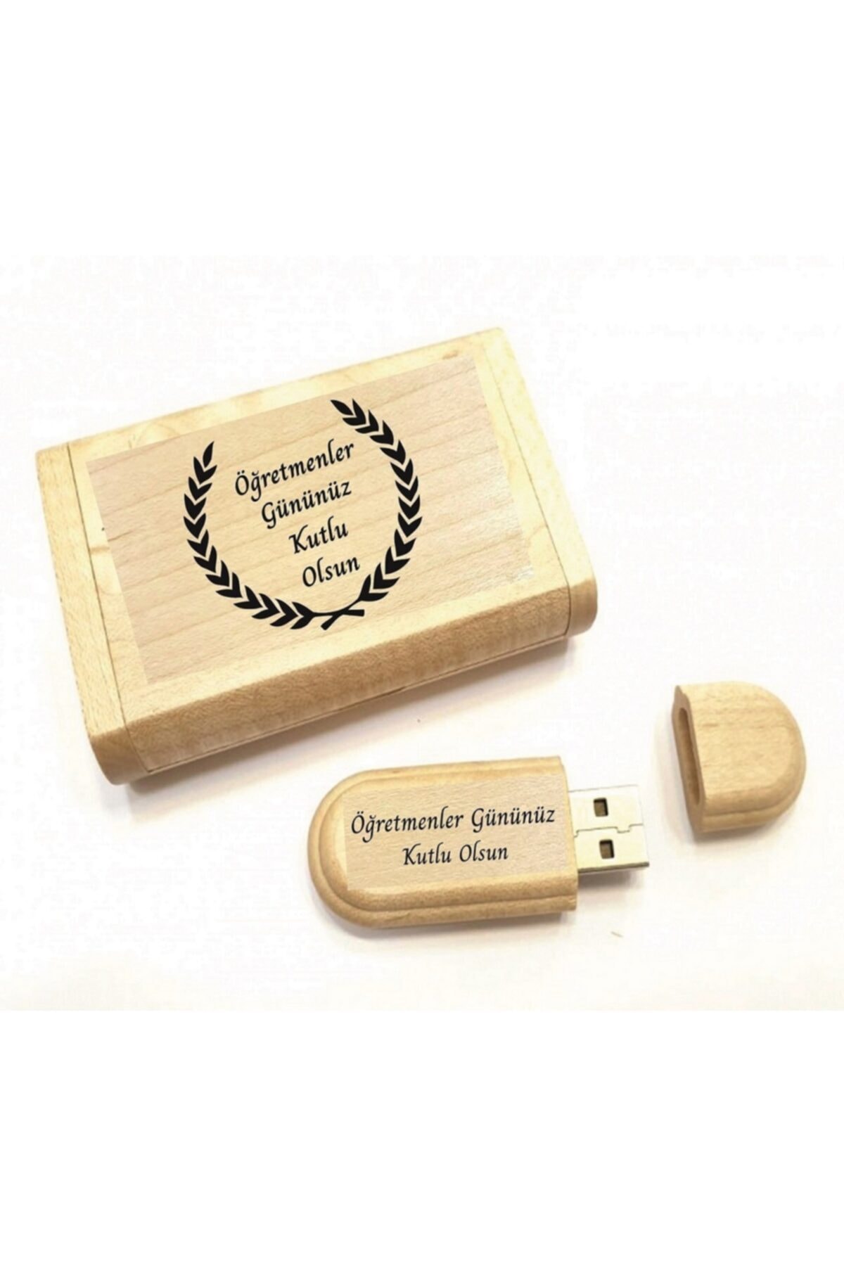 Usb Flash Bellek 32 Gb Ahşap " Öğretmenler Gününüz Kutlu Olsun " Baskılı 2