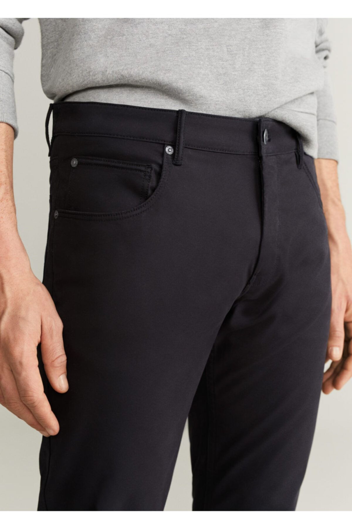Erkek Siyah Dar Kesim Denim Görünümlü Serj Pantolon  67000520