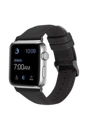 Deri Kordon/kayış Apple Watch Seri 6 40mm Akıllı Saat Için Siyah nzhtekks1808