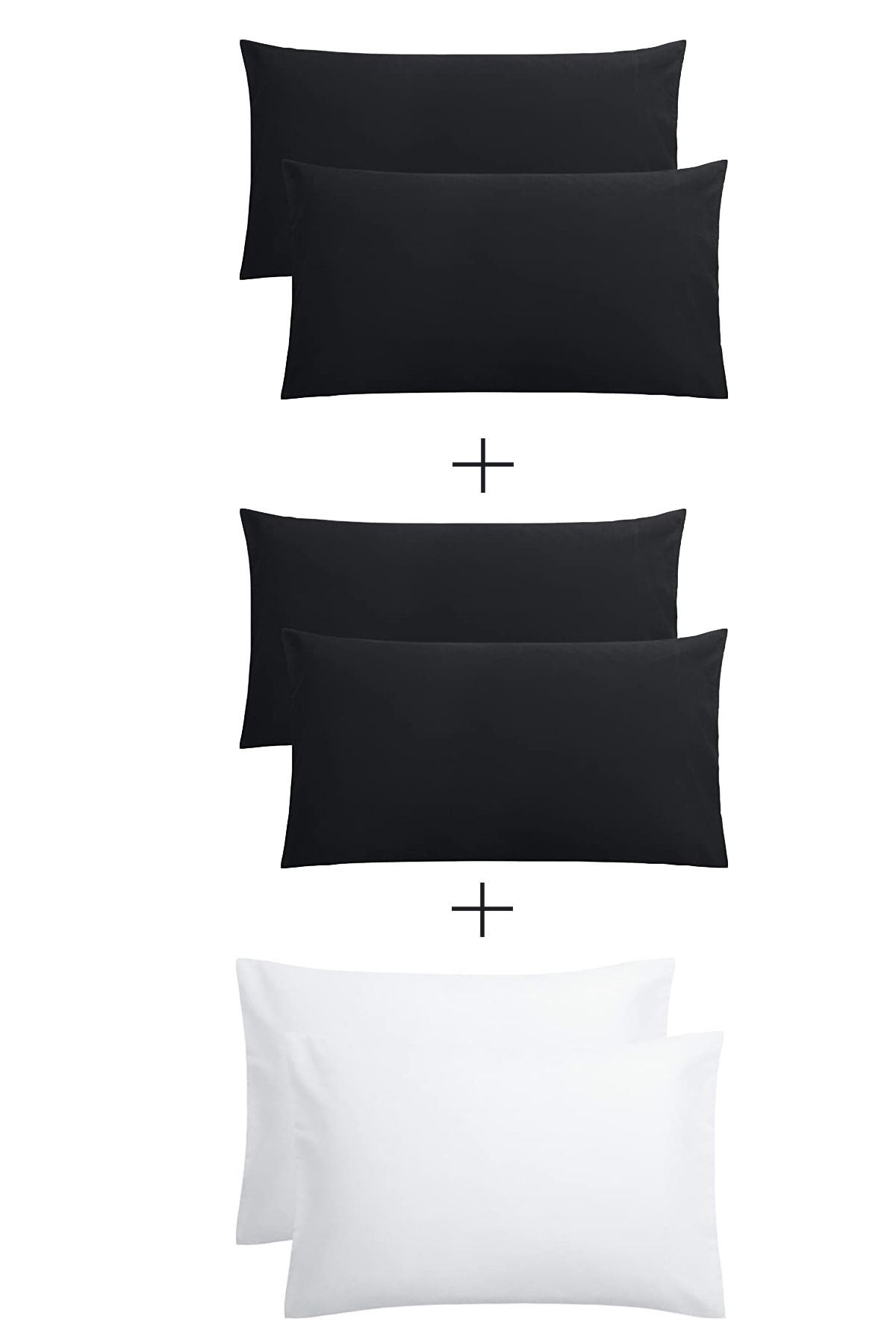 StellaFlavo Stella Flavo 6'lı Yastık Kılıfı 50x70+20cm Kapaklı Siyah-siyah-beyaz