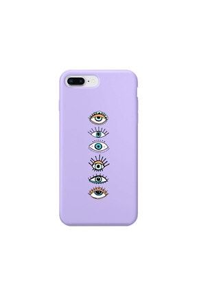 Iphone 8 Plus Lila Lansman Renkli Renkli Gözler-2 Telefon Kılıfı IP8PLN-063