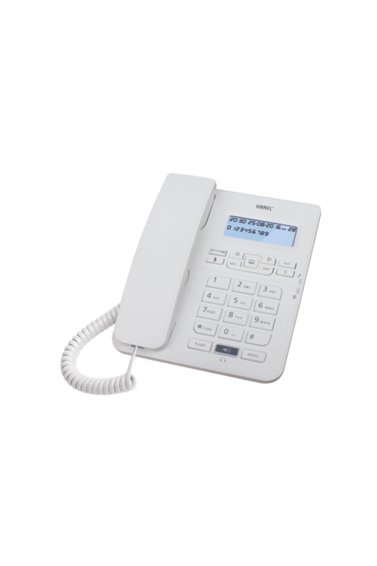 KAREL Krem Kulaklıklı Ekranlı Masa Üstü Telefon