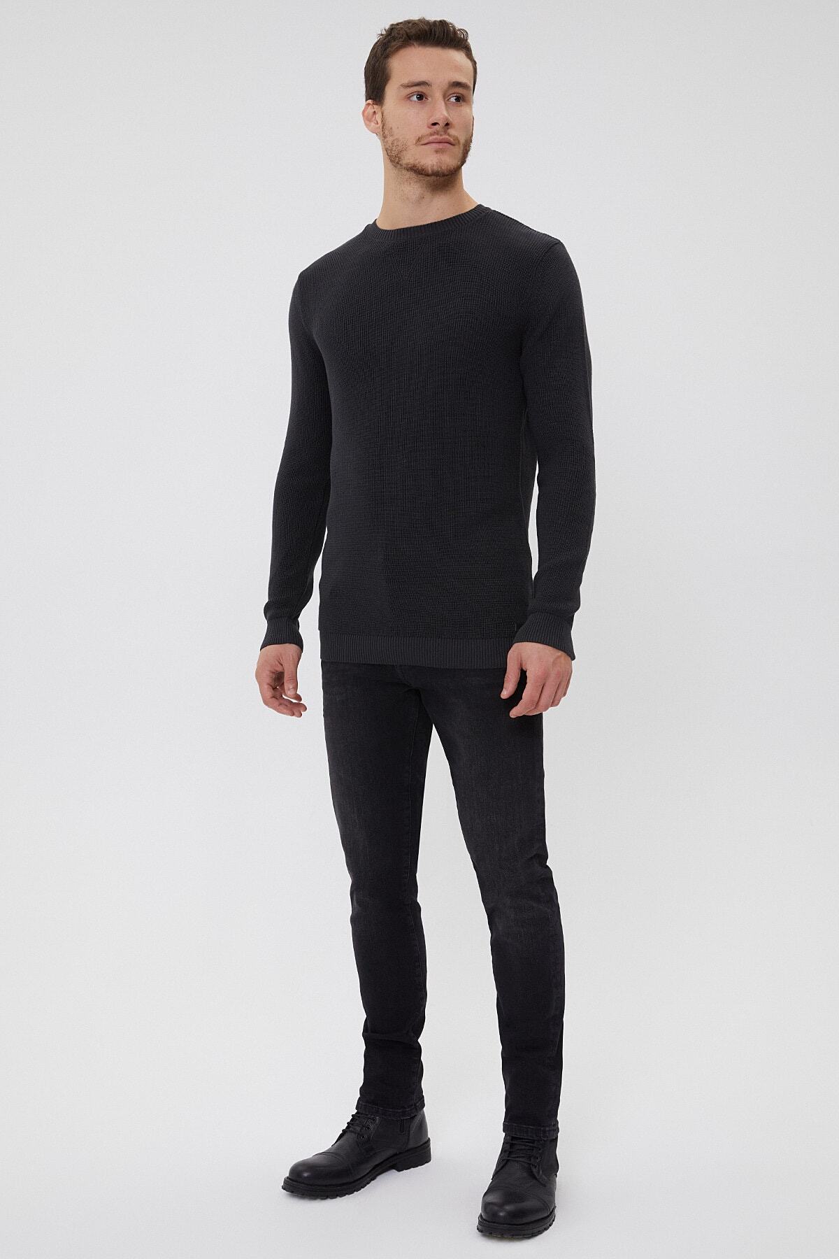 لی کوپر پلیور مردانه Clayton O Neck مدل K. خاکستری 211 LCM 241058