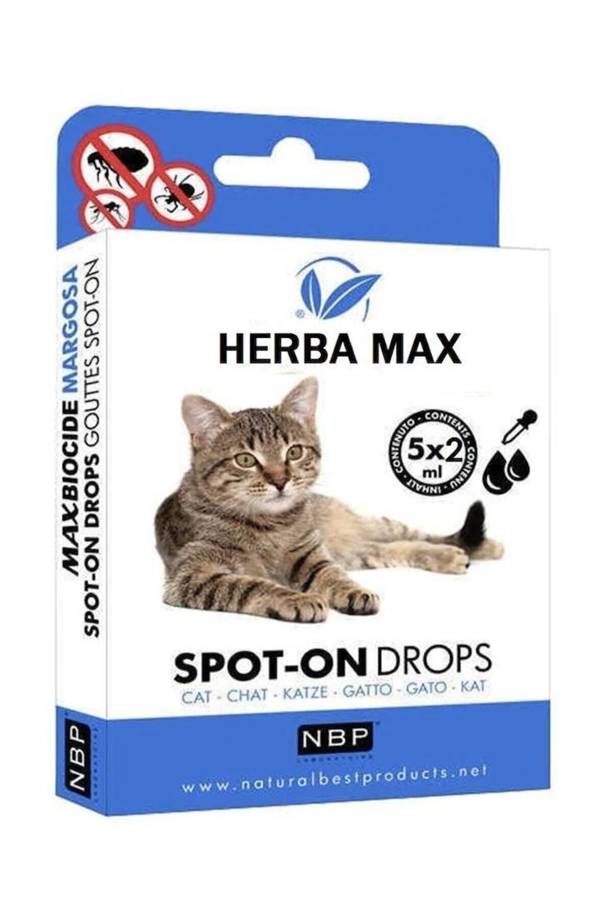 Herba Max Bitkisel Kedi Bit, Pire, Kene Ense Damlası Dış Parazit 5 X 2