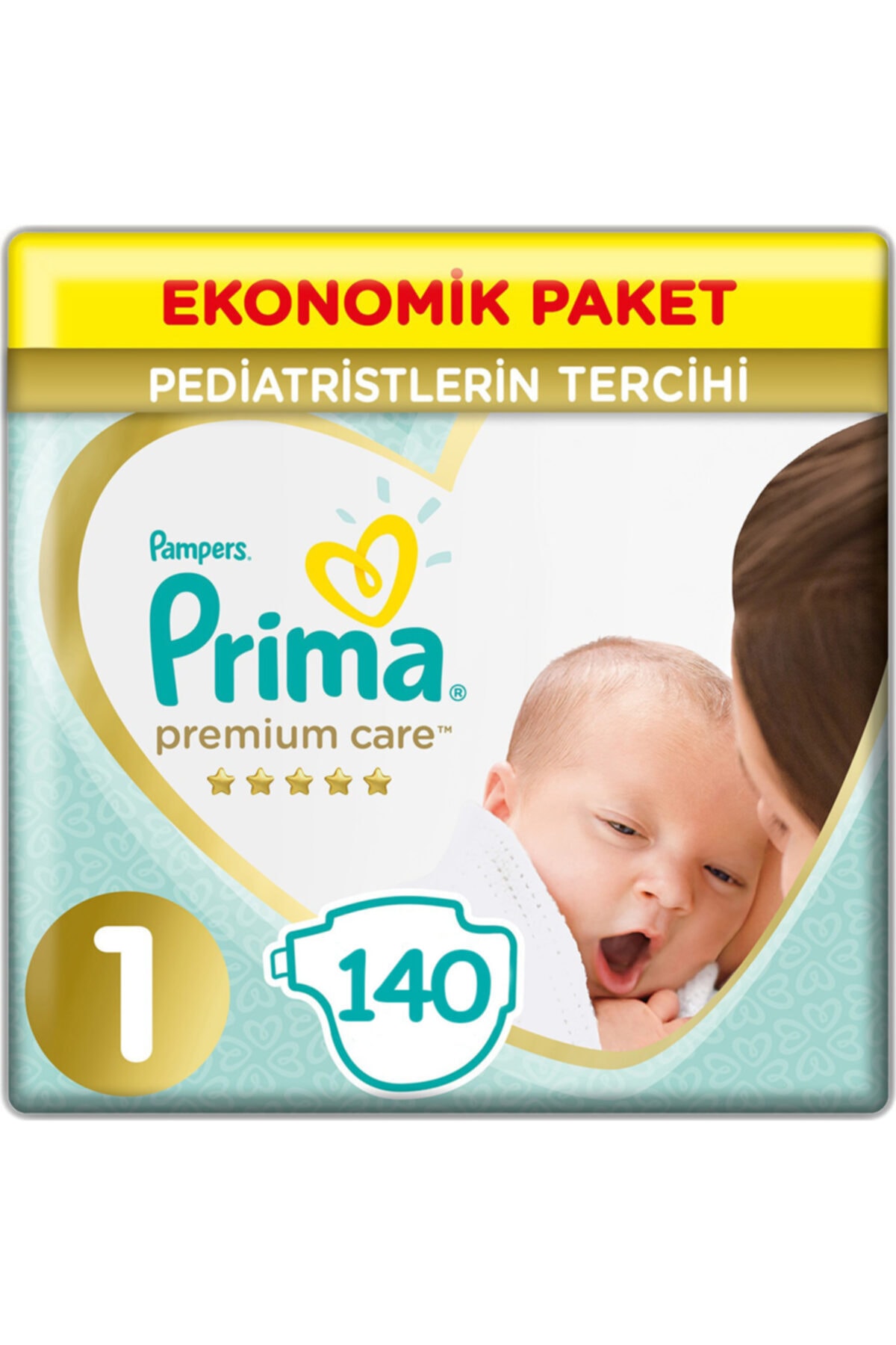 Prima Bebek Bezi Premium Care 1 Beden Yenidoğan 2-5 Kg (2*70) 140 Adet