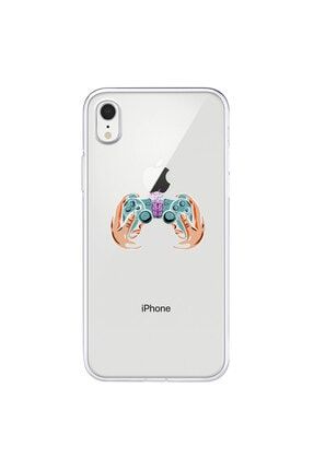 Iphone Xr Şeffaf Oyun Konsolu Desenli Telefon Kılıfı IPXR-059