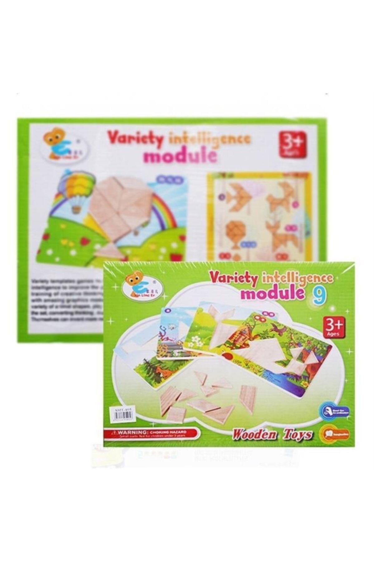 Genel Markalar Ahşap Zeka Modül Oyunu Hem Puzzle Hem Tangram Oyunu