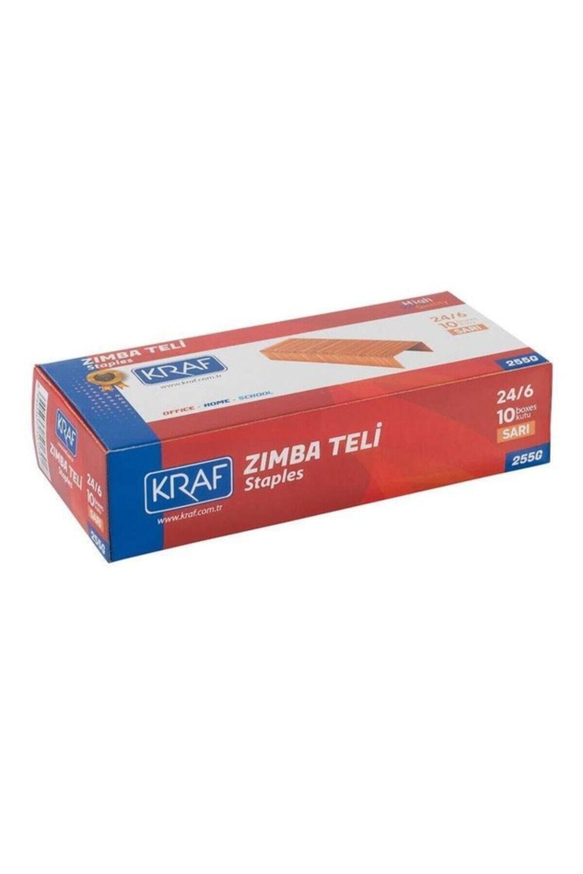KRAF-Staple Wire 24/6 Yellow 10 Boxes of 1000 1