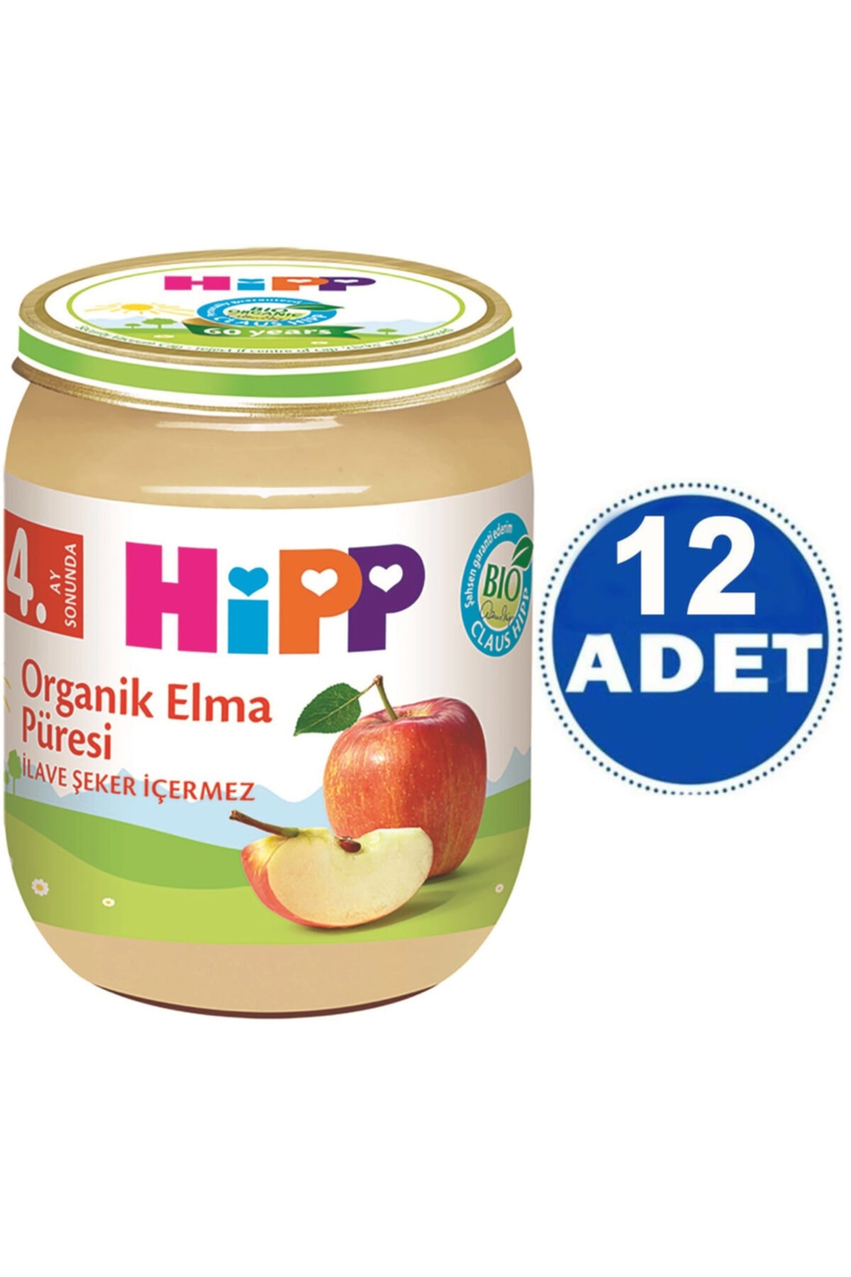Hipp Kavanoz Maması Organik Elma Püresi 125 Gr 12'Li