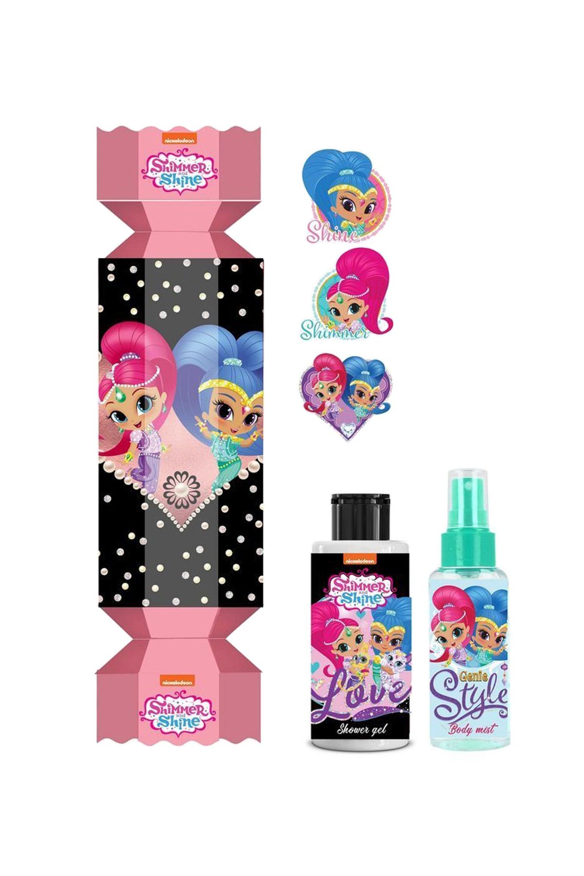 BIES Shimmer And Shine Çocuk Bakım Seti Duş Jeli & Şampuan + Vücut Spreyi + 3 Adet Sticker Set