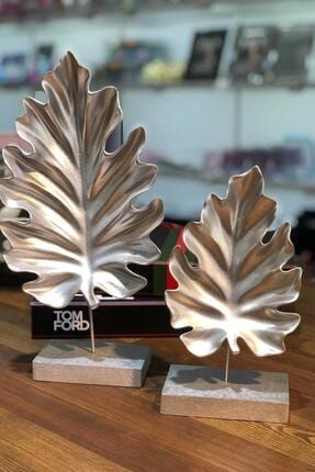 Dekoratif Çınar Ağacı Yaprak Silver 2 Li Masa Üstü Sehpa Ev Dekoratif Şık Biblo Ürün Çınar Yaprak Yaprak Gogka