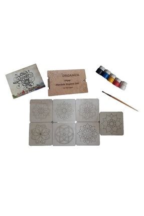 Kaligrafi Fon Hediyeli / Ahşap Üzerine Mandala Figürlü Beceri Geliştiren Ahşap Boyama Sandığı Seti ORGASET16