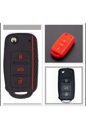 2 Adet Leon Golf Polo Ibiza Silikon Anahtar Koruma Kılıfı Siyah Ve Kırmızı Renk JUISUFID