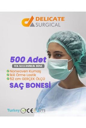 Cerrahi Bone 500 Adet Saç Bonesi 52 Cm Tek Kullanımlık Bone Toptan STDSCRRBNE500LU
