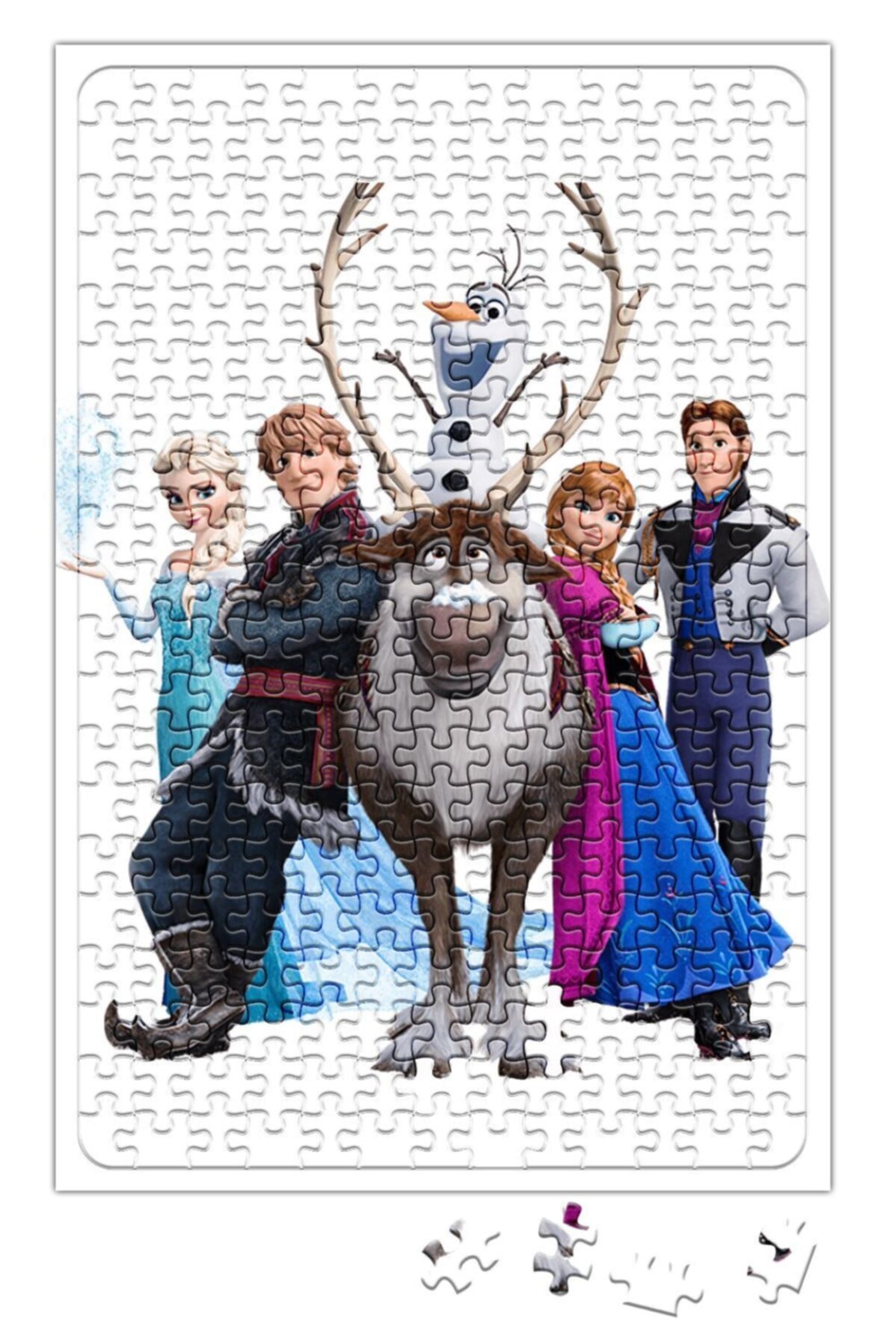 Baskı Dükkanı Frozen Elsa Kristoff Olaf Anna Puzzle 240 Parça Yapboz ...