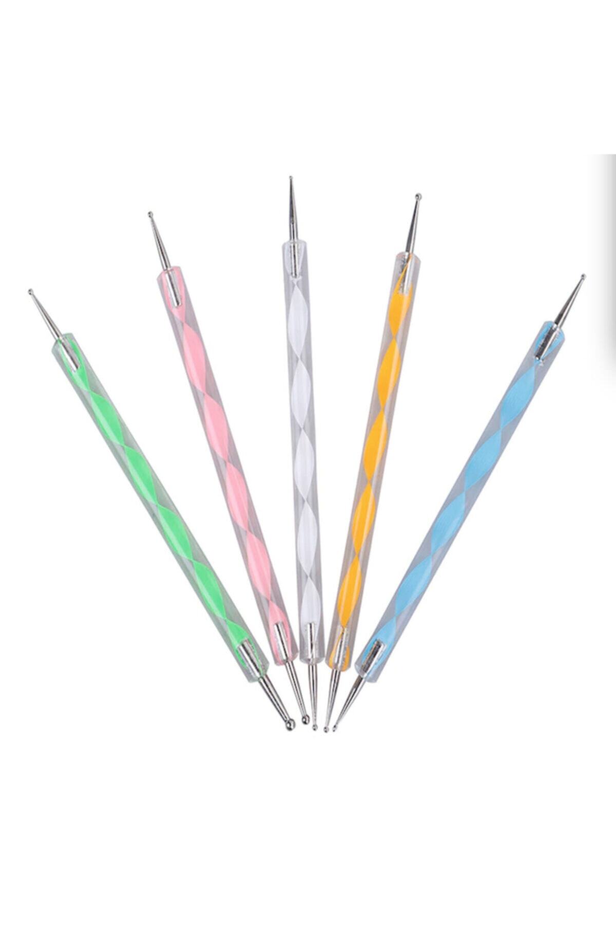 Genel Markalar Dot Kalemi 5’li Takım, Metal Başlıklı, Farklı Büyüklüklerde Mandala Kalemi, Taş, Ahşap Dot Kalemi