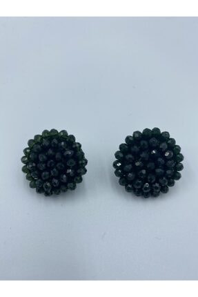 Zümrüt Yeşili Kristal Düğme Küpe Zk0026