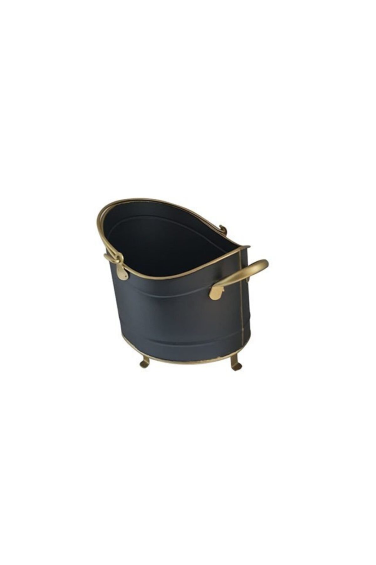 Şömine Odun Kovası Siyah Gold 38 Cm 2