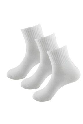 3 Çift Kadın Beyaz Çizgisiz Kolej Çorap YDA33ÇRMNY-025536