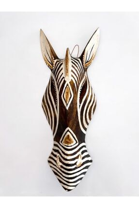 Ithal Ahşap 35 Cm Zebra Zürafa Duvar Mask Frt1078