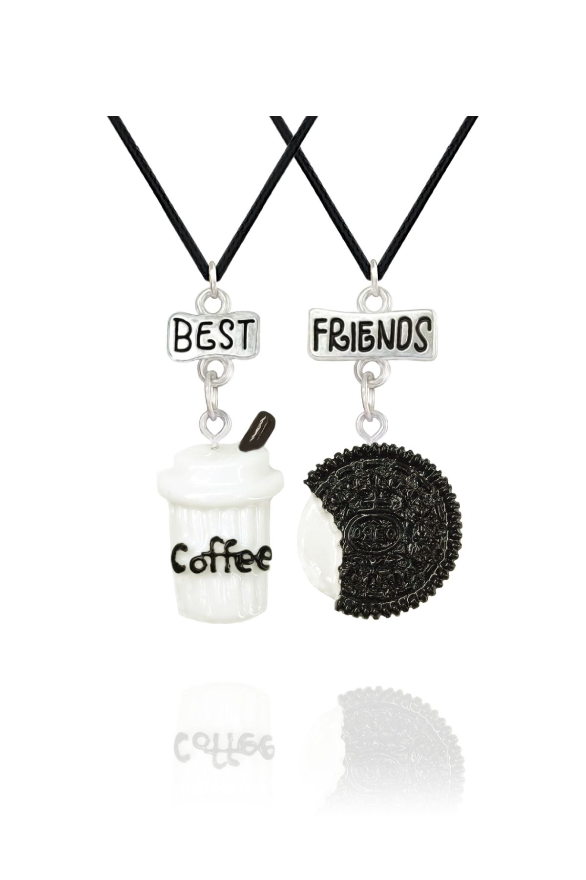 BP Tattoo Biscuit Best Friends Necklace Set of 2 Friendship