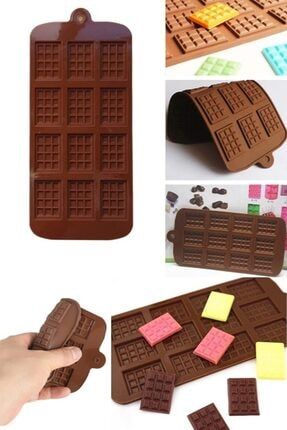 Mini Tablet Silikon Çikolata Kalıbı 12'li Jöle Şeker Kek Waffle Kalıbı 1222