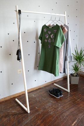 Dekoratif Elbise Askılığı - Ayaklı Askılık - Katlanabilir Taşınabilir Metal Askılık 3artmtl290