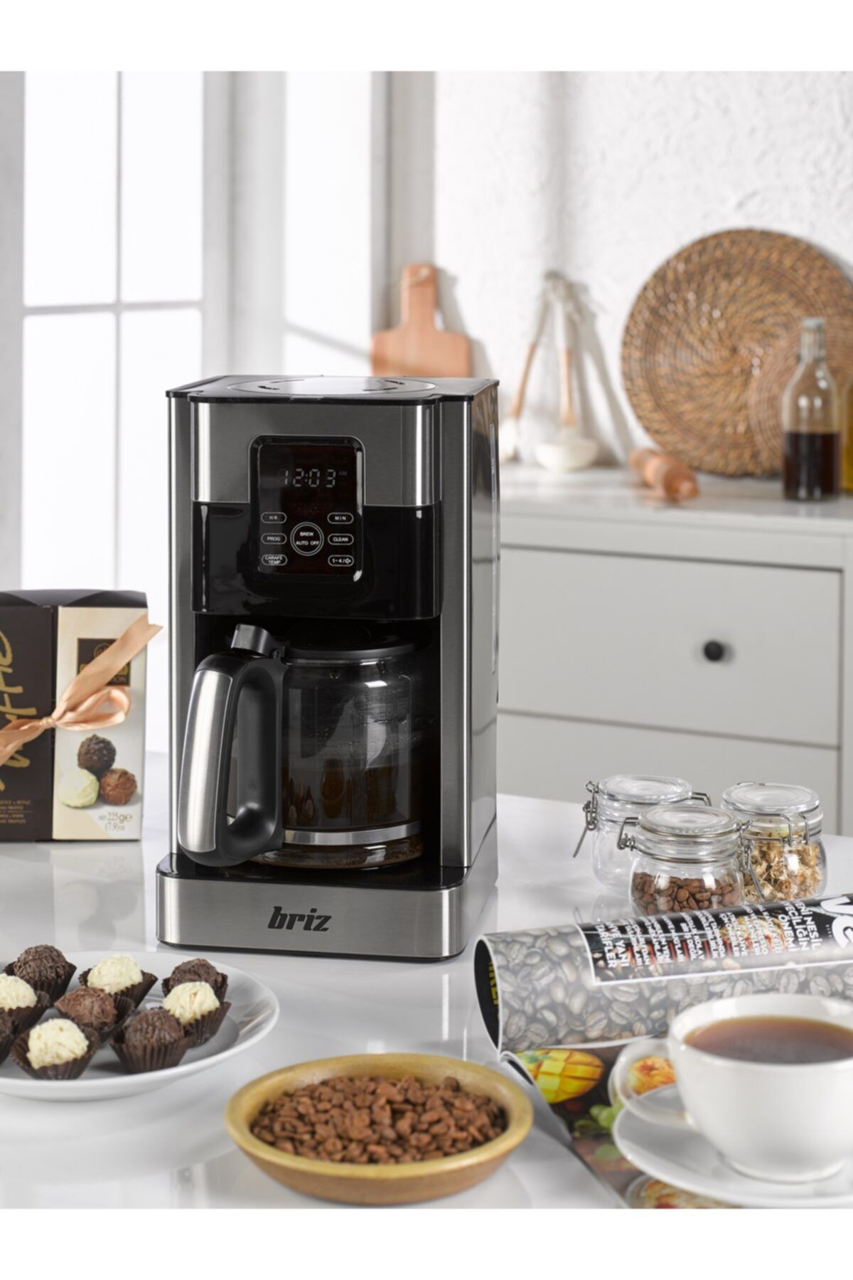 BRİZ-Br760 Digital Filter Coffee Machine with Time and Aroma Adjustment 5