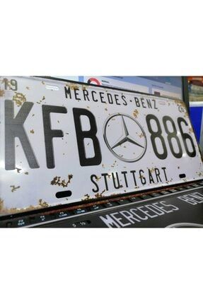Mercedes Dekor Retro Metal Plaka Kfb 886 W115 W123 W124 W201 W208 W126 W108
