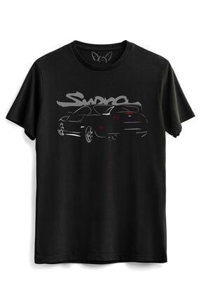 Supra Resimli Dijital Baskılı Siyah Tshirt 91701