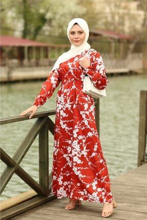 Kiremit Japon Çiçeği Elbise 123KRMT-JPN-ELB
