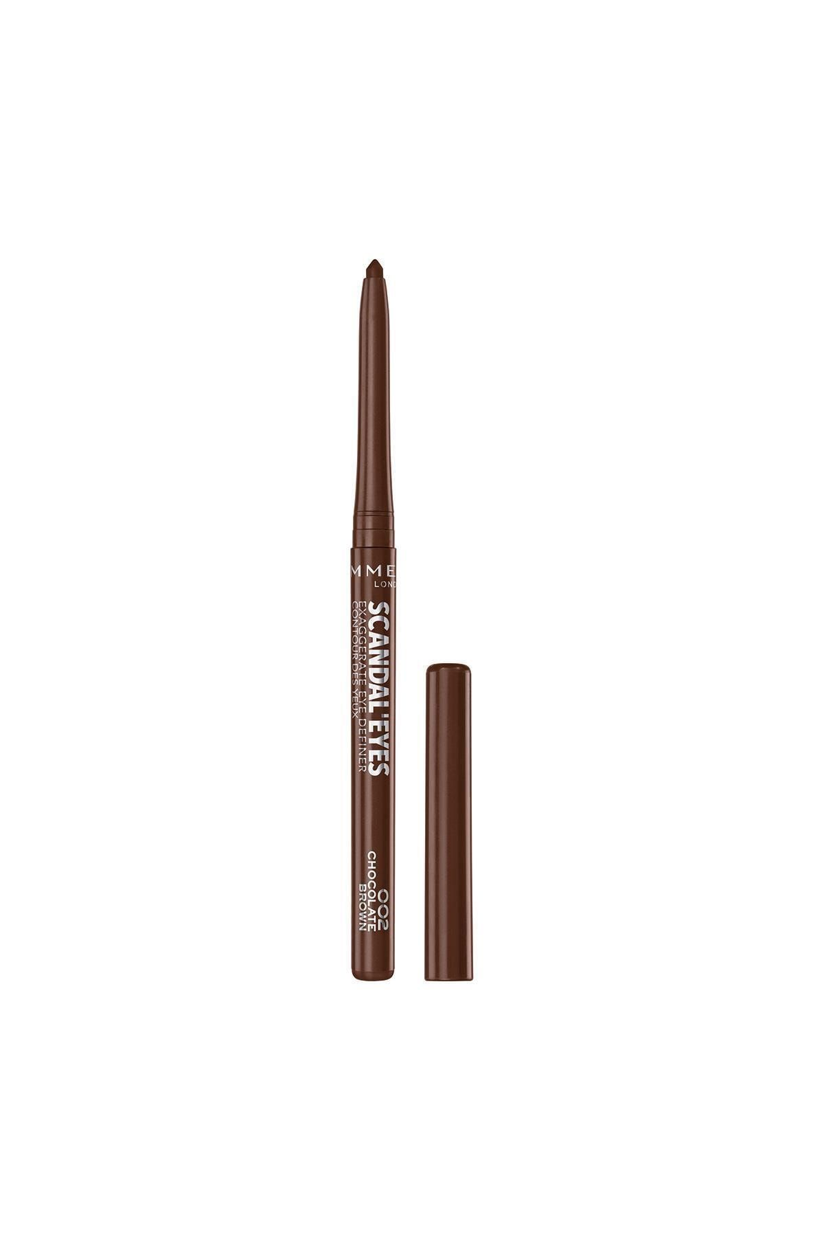 خط چشم قهوه ای - Scandal'eyes Exaggerate Definer 002 قهوه ای شکلاتی Rimmel London
