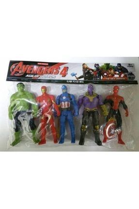 Yenilmezler Oyuncak Thanos Örümcek Adam Ironman Hulk Kaptan Amerika 5 Li Set YM010182