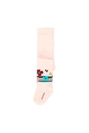 Kız Bebek Külotlu Çorap Çiçek Desenli Pudra 233042-3721