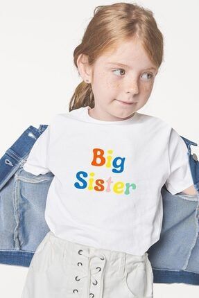 Big Sister Organik Baskılı Bebek Çocuk Tişört 2162-LMN