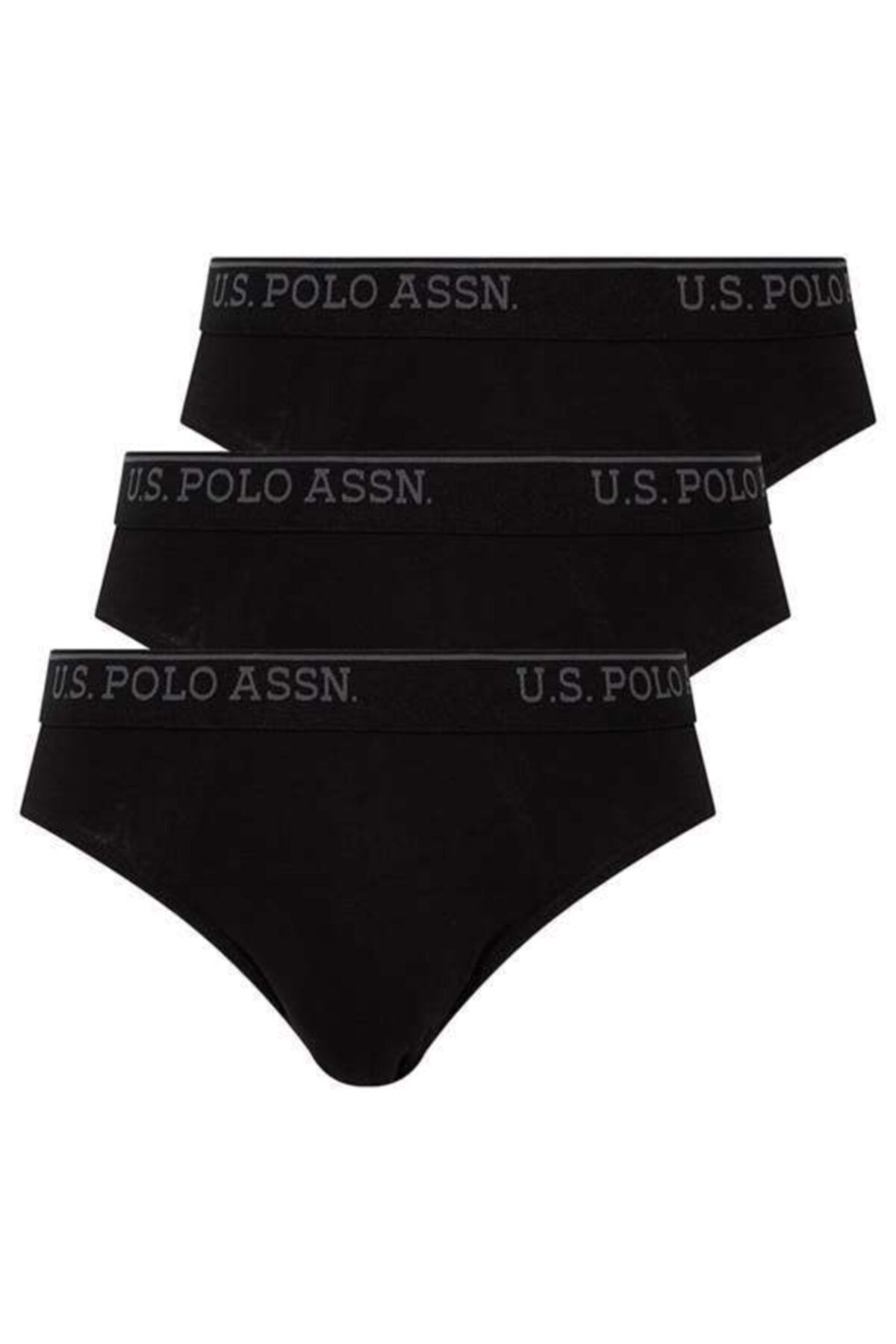 U.S. Polo Assn. Men's Triple Slip Black Briefs - Trendyol