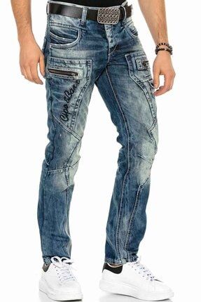 Erkek Mavi Parça Dikişli Cep Detaylı Kot Jeans CBJ-C-1178|078