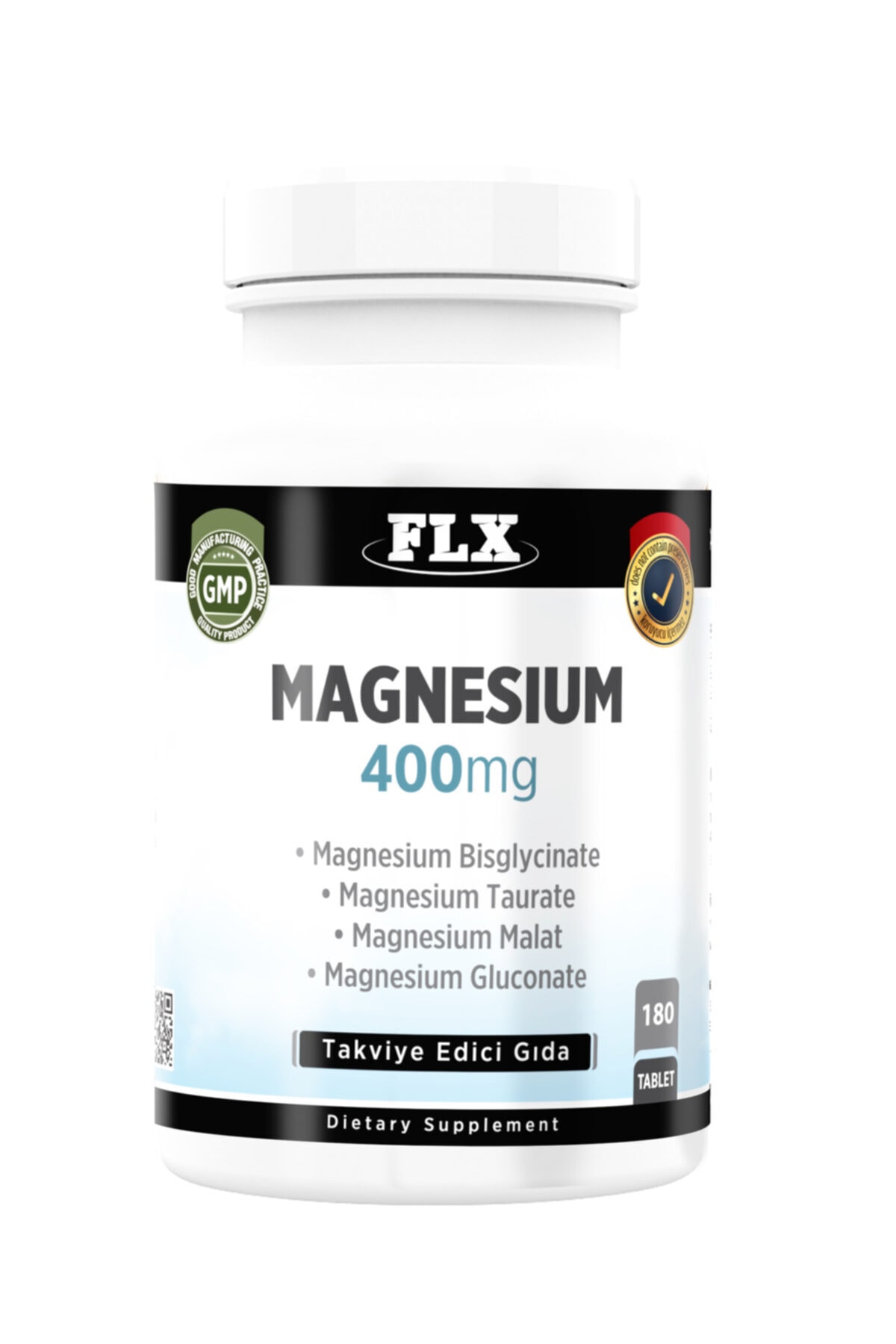 FLX 180 Tablet Magnezyum Elementleri Complex 400 Mg Bisglisinat Malat Taurat Glukonat
